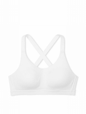 White Victoria Secret VSX Lightweight Mesh Medium Impact Bras | PGDCQ8126