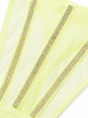 Yellow Victoria Secret Citron Glow Sheer Shine Thong Underwear | OCPYI5903