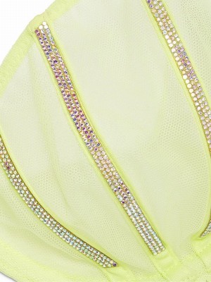 Yellow Victoria Secret Citron Glow Sheer Shine Low Cut Demi Bras | ENPTY3761