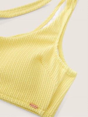 Yellow Victoria Secret Crinkle One Shoulder Bikini Top | TMVOK7035