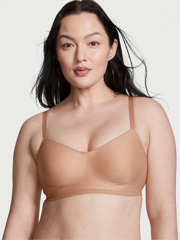 Beige Victoria Secret Almost Nude Demi Ange Bras | IZKPT3950