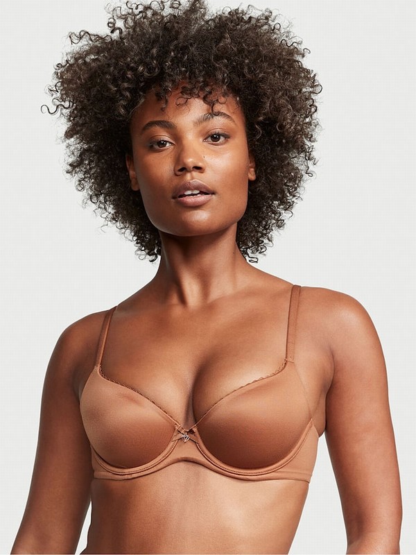 Beige Victoria Secret Caramel Kiss Nude Demi Bras | SITUB9103
