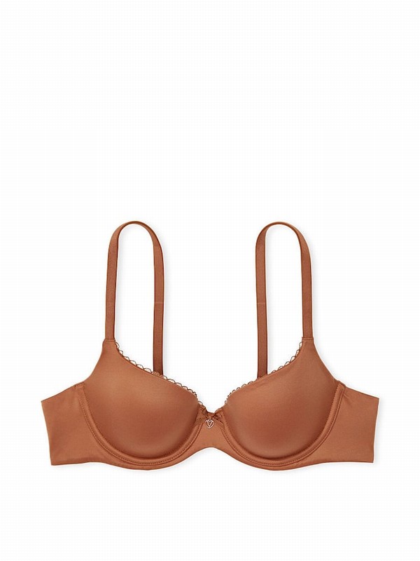 Beige Victoria Secret Caramel Kiss Nude Demi Bras | SITUB9103