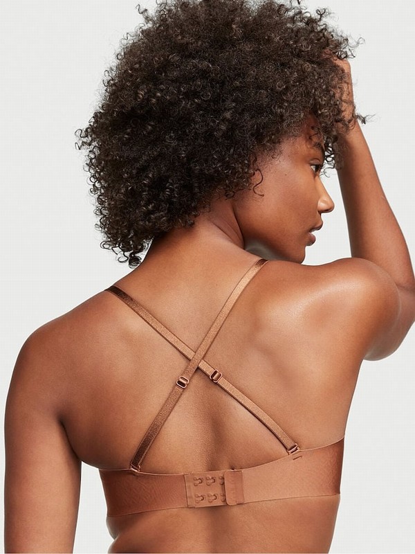 Beige Victoria Secret Caramel Kiss Nude Smooth Multiway Strapless Push Up Bras | HQKZI8239