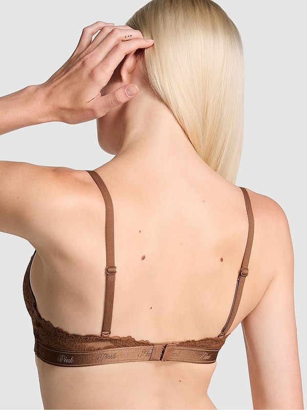 Beige Victoria Secret Caramel Nude Balcony Lace Bras | ZOJUR8072