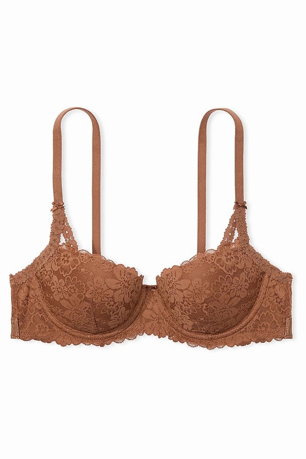 Beige Victoria Secret Caramel Nude Balcony Lace Bras | RKTWN9315
