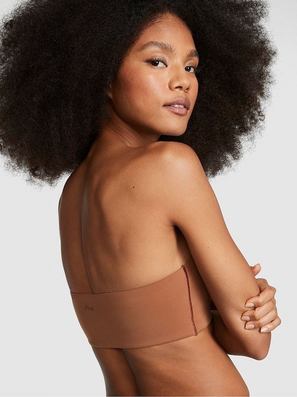 Beige Victoria Secret Caramel Nude Bandeau Soft Stretchlette Bras | GOWJT6738