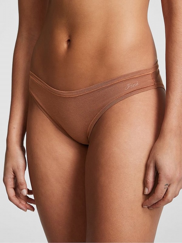 Beige Victoria Secret Caramel Nude Bikini Cotton Underwear | QBNDS4195
