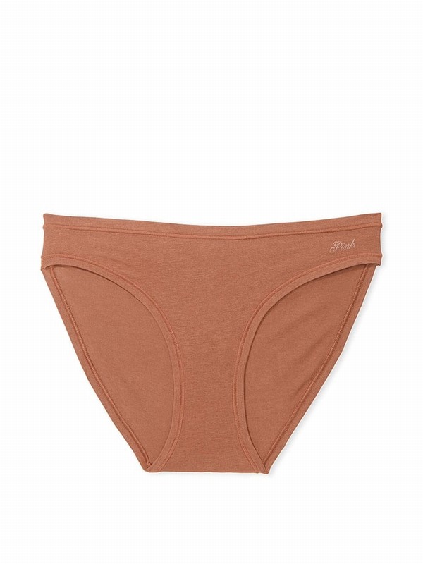 Beige Victoria Secret Caramel Nude Bikini Cotton Underwear | QBNDS4195