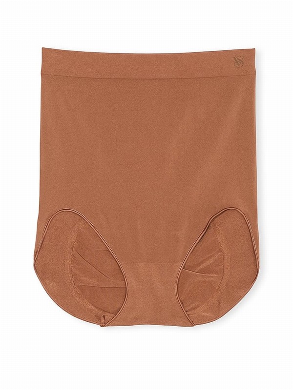 Beige Victoria Secret Caramel Nude Brief Seamless Shaping™ High Waist Underwear | DHVST3879