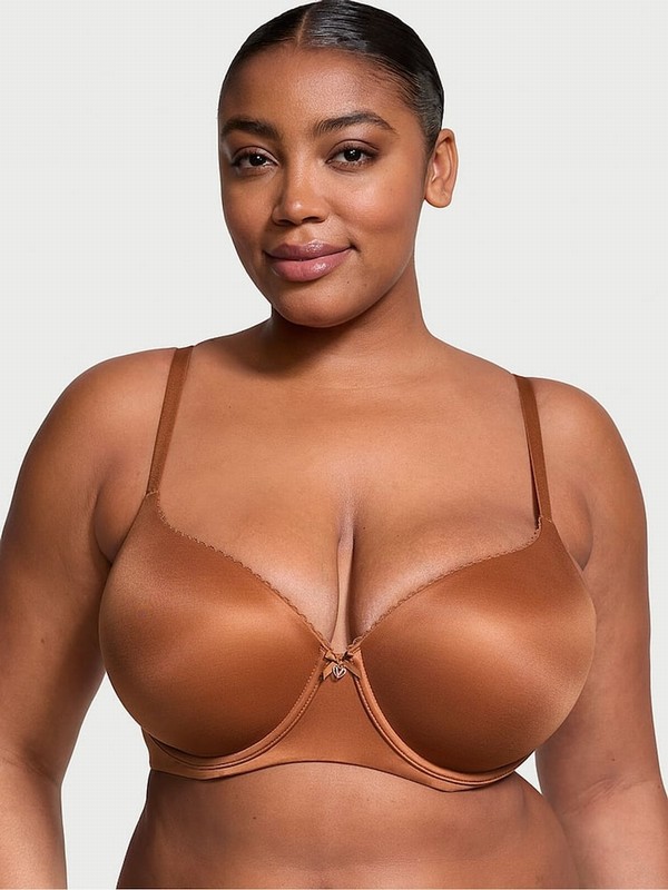 Beige Victoria Secret Caramel Nude Demi Bras | FWRCT0548