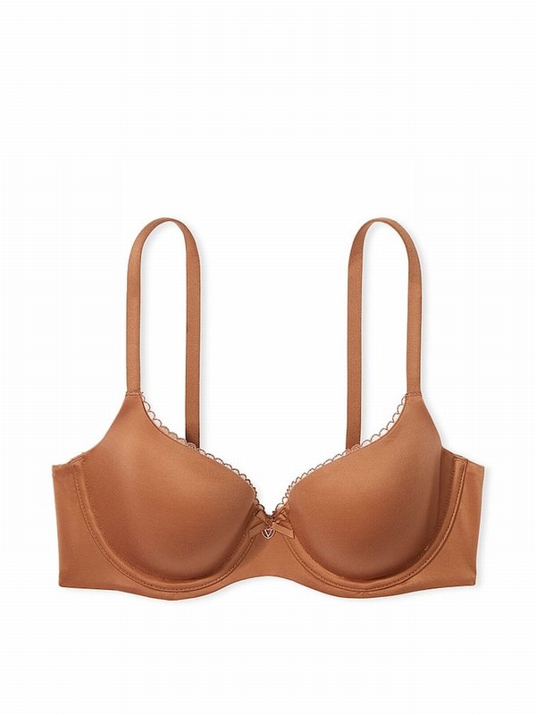 Beige Victoria Secret Caramel Nude Demi Bras | FWRCT0548