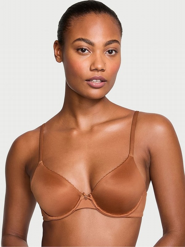 Beige Victoria Secret Caramel Nude Demi Invisible Lift Minimiser Bras | MVZAJ5927