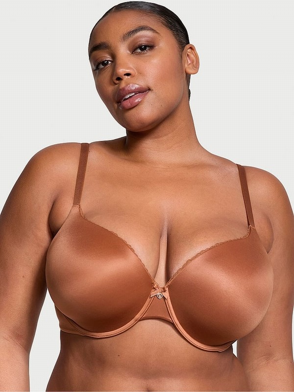 Beige Victoria Secret Caramel Nude Full Cup Bras | CDVST0368