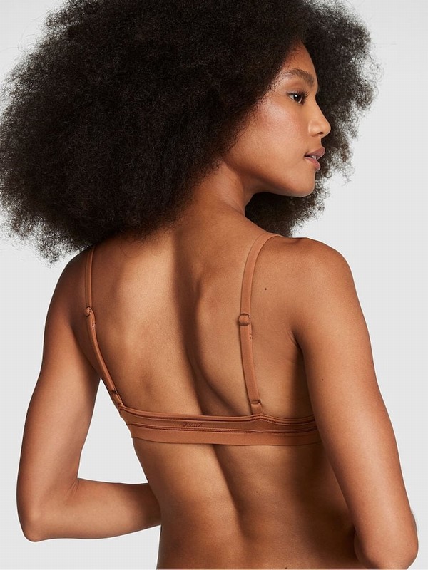 Beige Victoria Secret Caramel Nude Trianglelette Bras | XKWYU5326