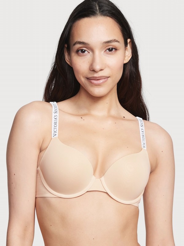 Beige Victoria Secret Champagne Nude Full Cup Push Up Bras | ZPLCV3572