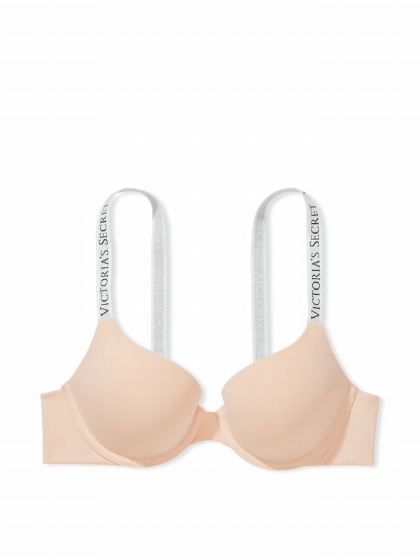 Beige Victoria Secret Champagne Nude Full Cup Push Up Bras | ZPLCV3572