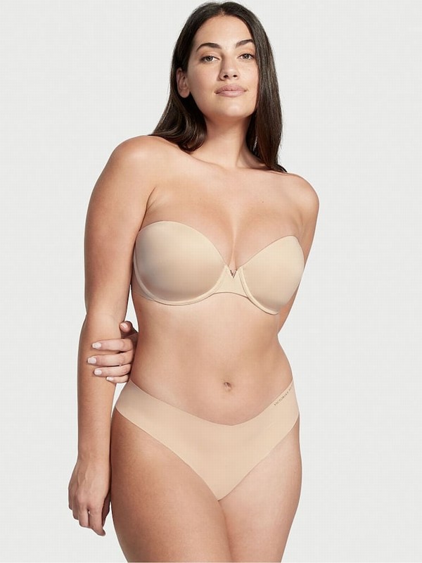 Beige Victoria Secret Champagne Nude Smooth Lightly Lined Multiway Strapless Bras | LRFHK4673