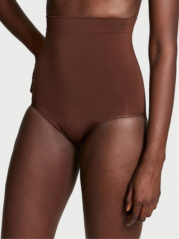 Beige Victoria Secret Ganache Nude Brief Seamless Shaping™ High Waist Underwear | UYTHR1837