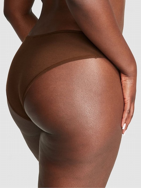 Beige Victoria Secret Ganache Nude Cheeky Cotton Cheeky Underwear | TBKPD4065