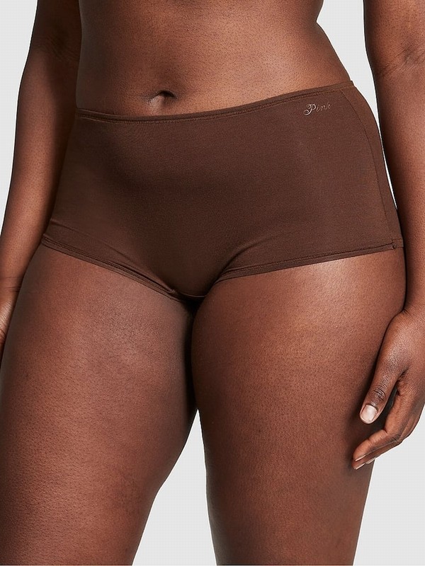 Beige Victoria Secret Ganache Nude Cotton Boyshort Underwear | KTGDN3658