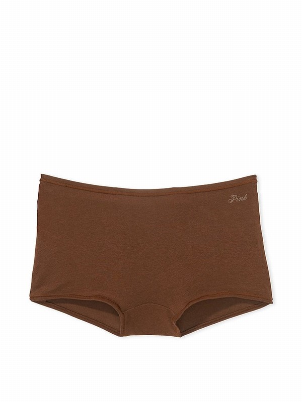 Beige Victoria Secret Ganache Nude Cotton Boyshort Underwear | KTGDN3658