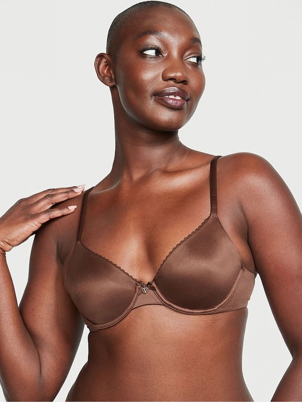 Beige Victoria Secret Ganache Nude Demi Invisible Lift Minimiser Bras | EUKLM3274