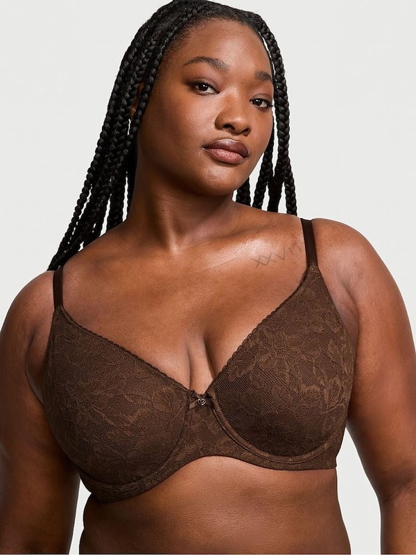 Beige Victoria Secret Ganache Nude Lace Minimiser Invisible Lift Minimiser Bras | HTCNW7923