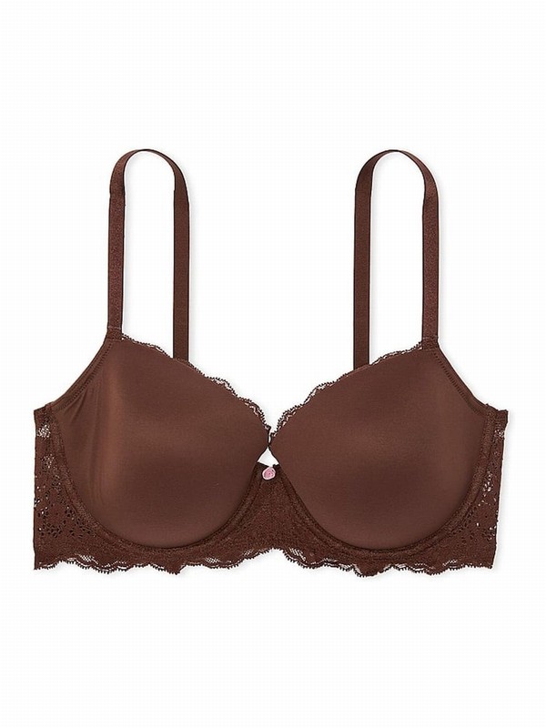 Beige Victoria Secret Ganache Nude Lightly Lined Demi Bras | OIVXB0476