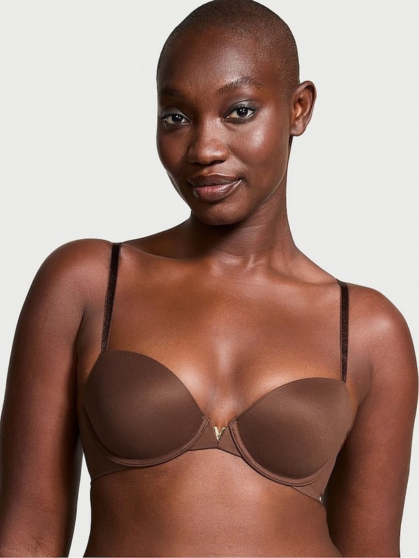 Beige Victoria Secret Ganache Nude Lightly Lined Demi Smooth Bras | JWPKY1394