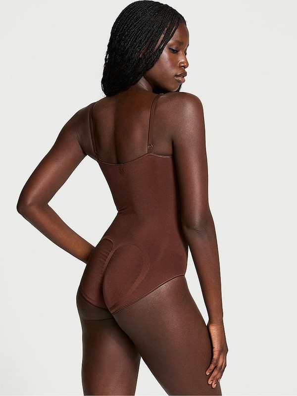 Beige Victoria Secret Ganache Nude Seamless Shaping™ Bodysuit Lingerie | TYHUQ4859