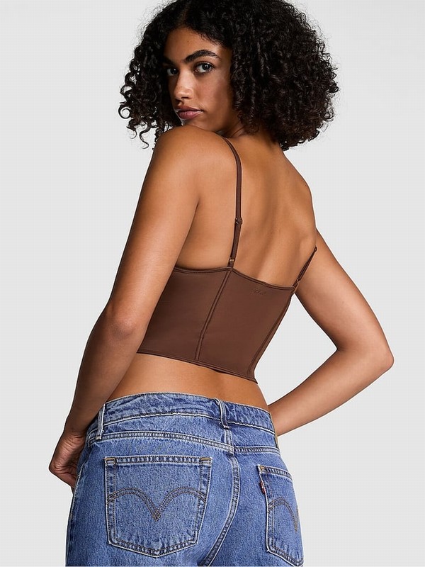 Beige Victoria Secret Ganache Nude Soft Stretch Corset Top Lingerie | XGTMC8043
