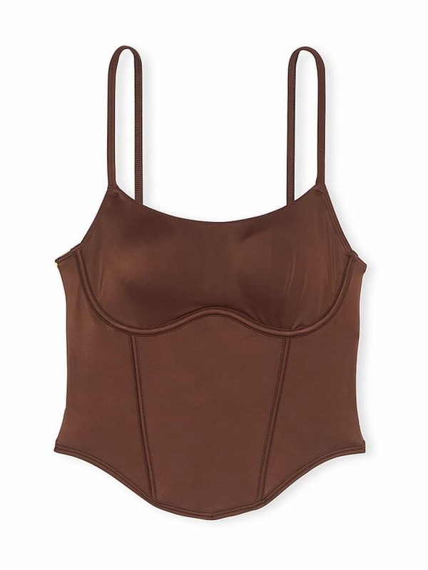 Beige Victoria Secret Ganache Nude Soft Stretch Corset Top Lingerie | XGTMC8043