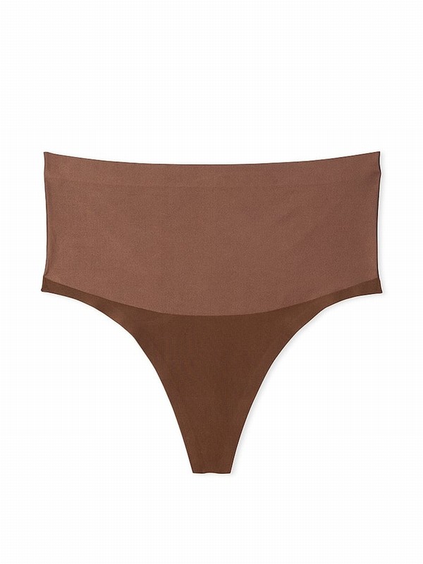 Beige Victoria Secret Ganache Nude Thong Shaping Underwear | CHDMN6491
