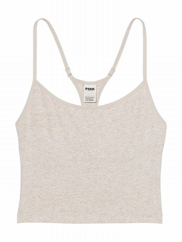 Beige Victoria Secret Heather Oatmeal Cotton Jersey Tops | RKQXH8432