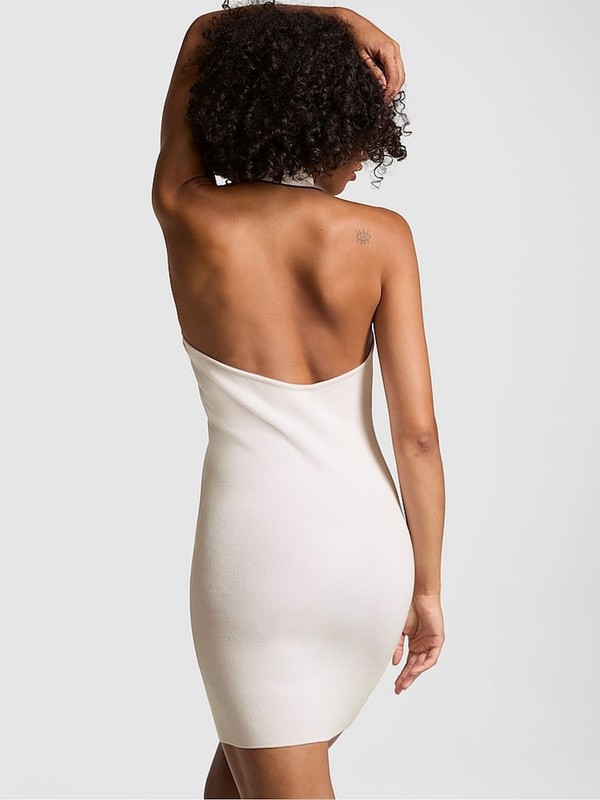 Beige Victoria Secret Heather Oatmeal Polo Halter Dress | OABJP1703