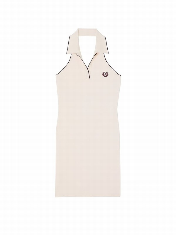 Beige Victoria Secret Heather Oatmeal Polo Halter Dress | OABJP1703