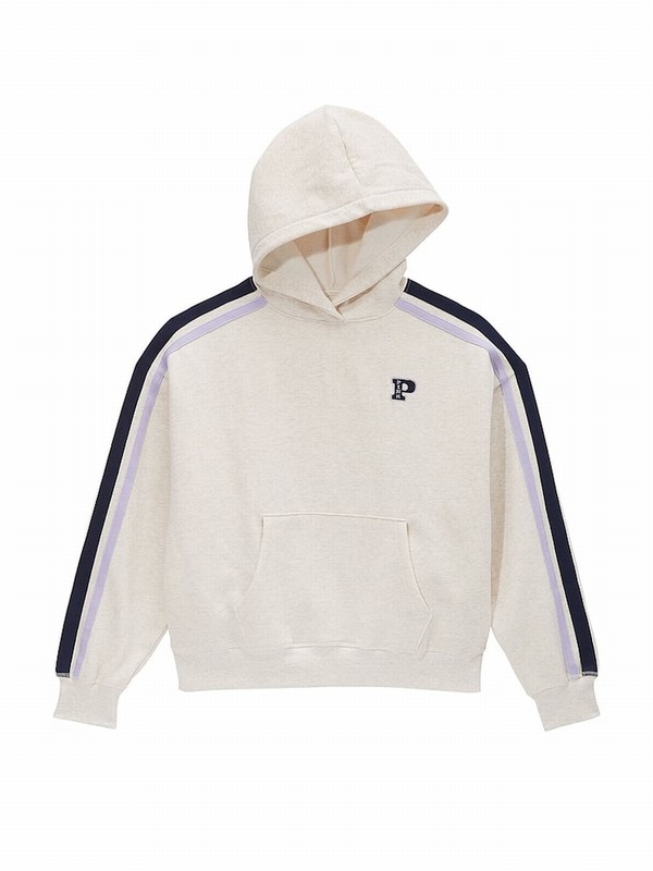 Beige Victoria Secret Heather Oatmeal Pullover Fleece Hoodie | LPVFZ2574