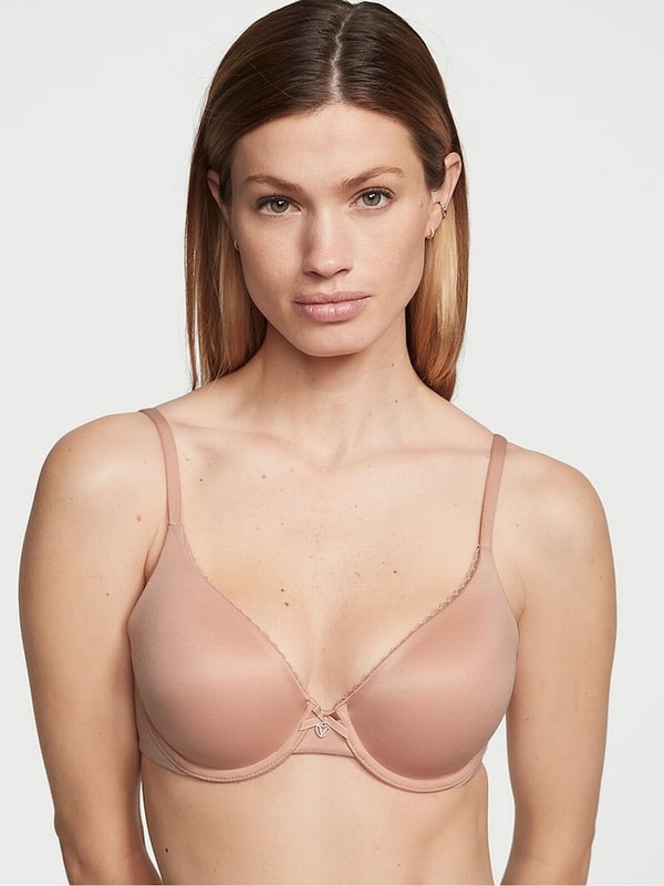 Beige Victoria Secret Macaron Nude Full Cup Bras | PESFN0249