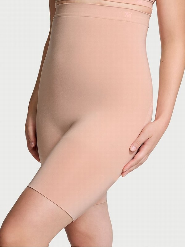 Beige Victoria Secret Macaron Nude Seamless Shaping™ High Waist Underwear | TSGNZ0924