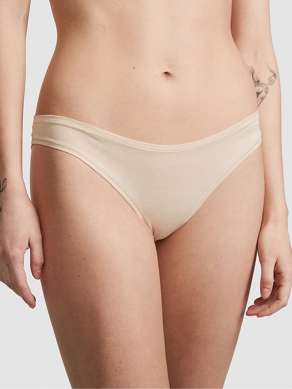 Beige Victoria Secret Marzipan Nude Bikini Cotton Underwear | RKGLX6403