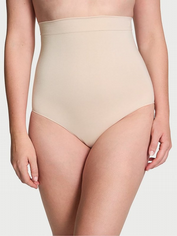 Beige Victoria Secret Marzipan Nude Brief Seamless Shaping™ High Waist Underwear | DTMCH6029