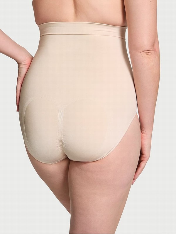 Beige Victoria Secret Marzipan Nude Brief Seamless Shaping™ High Waist Underwear | DTMCH6029