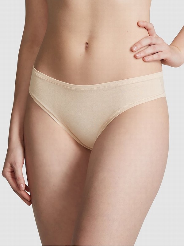 Beige Victoria Secret Marzipan Nude Cheeky Cotton Cheeky Underwear | JLPNH6491