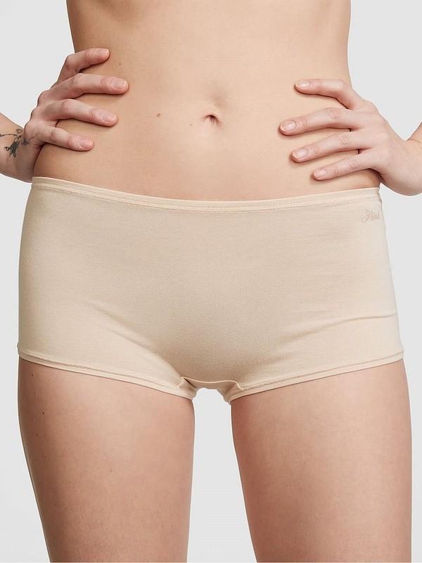 Beige Victoria Secret Marzipan Nude Cotton Boyshort Underwear | YIDSL3128