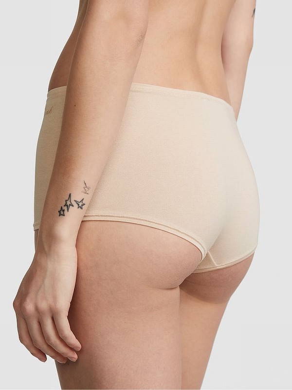 Beige Victoria Secret Marzipan Nude Cotton Boyshort Underwear | YIDSL3128