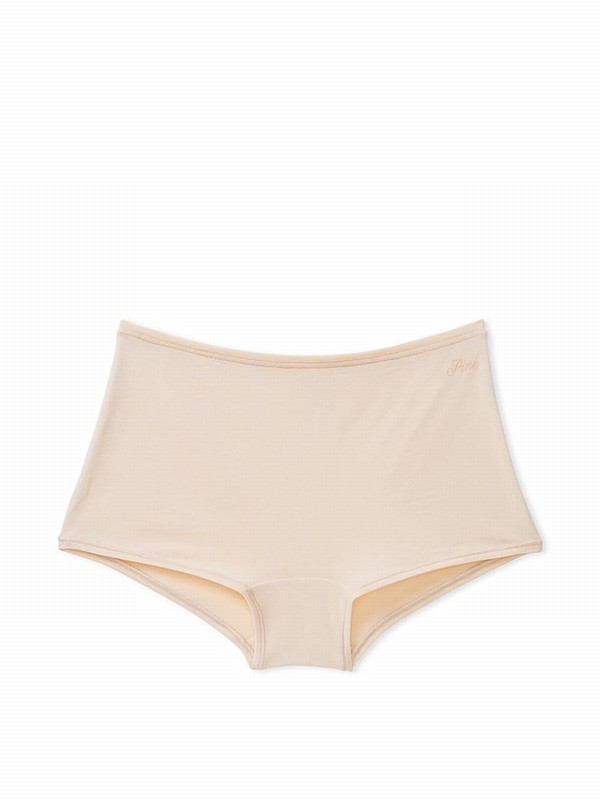 Beige Victoria Secret Marzipan Nude Cotton Boyshort Underwear | YIDSL3128