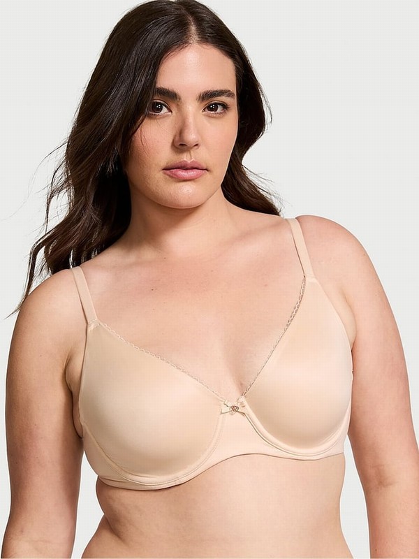Beige Victoria Secret Marzipan Nude Minimiser Invisible Lift Minimiser Bras | EXGVB8243