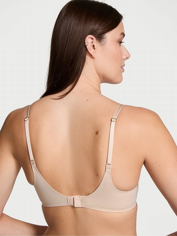 Beige Victoria Secret Marzipan Nude Push Up Smooth Bras | RAPLT1370