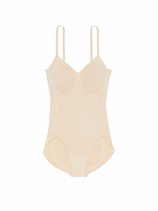 Beige Victoria Secret Marzipan Nude Seamless Shaping™ Bodysuit Lingerie | PLXWF3985